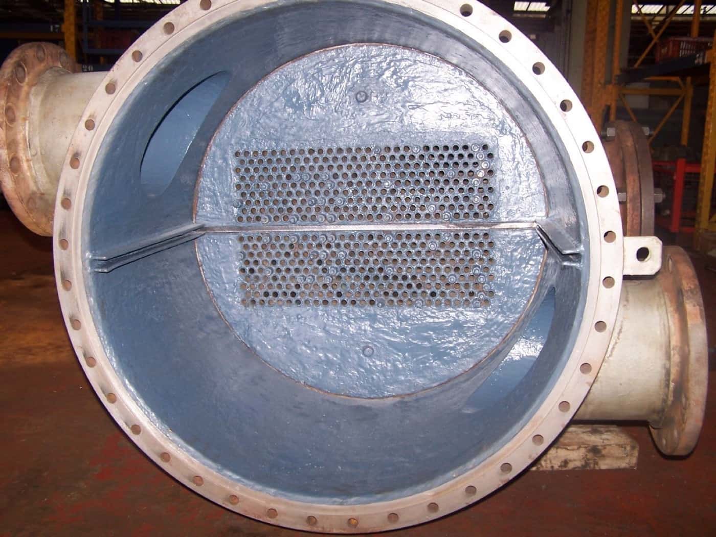 Heat exchanger water box rebuilt and coated by AAS